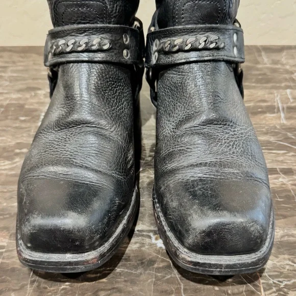 Frye Leather Chain Link Harness Boots - Picture 6 of 12